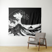 神奈川素晴らし黒白の波 タペストリー (インサイチュ(横))