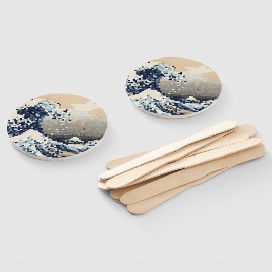 神奈川素晴らし8ビットピクセルアートの波 ハンドファン (組立なし)