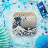 神奈川素晴らし8ビットピクセルアートの波 ペーパープレート (パーティー)