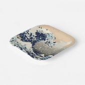 神奈川素晴らし8ビットピクセルアートの波 ペーパープレート (傾斜あり)