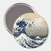 神奈川素晴らし8ビットピクセルアートの波 マグネット (正面/裏面)