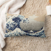 神奈川素晴らし8ビットピクセルアートの波 ランバークッション (ブランケット)