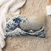 神奈川素晴らし8ビットピクセルアートの波 ランバークッション (ブランケット)