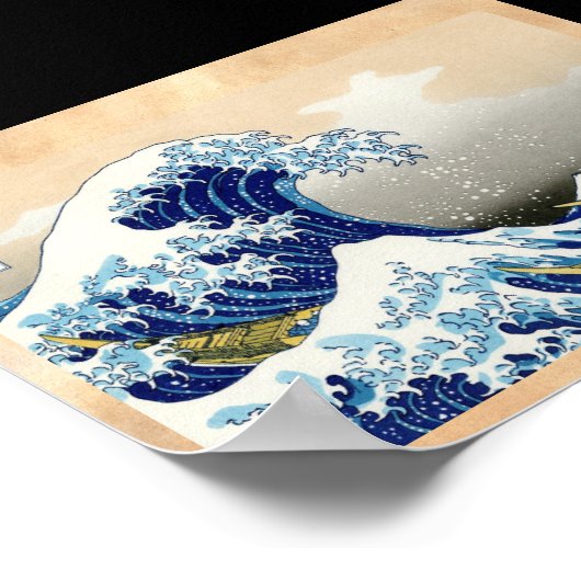 神奈川葛飾北斎の大波 ポスター (角)