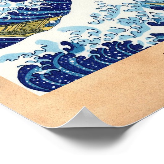 神奈川葛飾北斎の大波 ポスター (角)