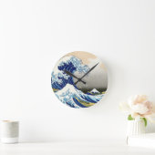 神奈川葛飾北斎の大波 ラウンド壁時計 (ホーム)