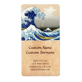 神奈川葛飾北斎の大波 ラベル