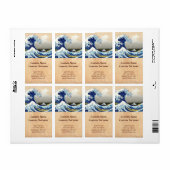 神奈川葛飾北斎の大波 ラベル (フルシート)