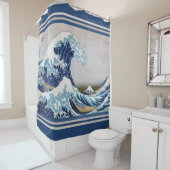 神奈川-神奈川沖浪裏を離れた素晴らしい波 シャワーカーテン (インサイチュ)