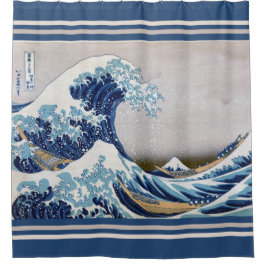 神奈川-神奈川沖浪裏を離れた素晴らしい波 シャワーカーテン