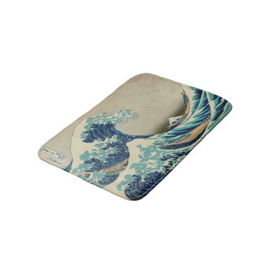 神奈川Hokusaiの有名な波日本を離れた素晴らしい波 バスマット (アングル)