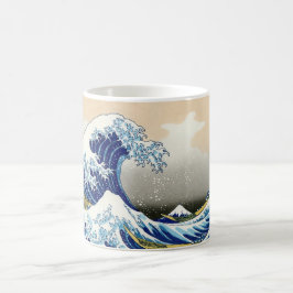 神奈川Katsushika Hokusaiの大きい波 コーヒーマグカップ