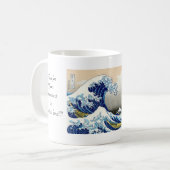 神奈川Katsushika Hokusaiを離れた大きい波 コーヒーマグカップ (正面左)
