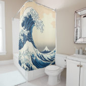 神奈素晴らし川の生殖絵画を止める  シャワーカーテン (インサイチュ)