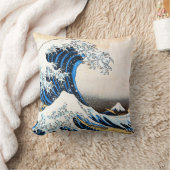 神奈素晴らし川沖北斎 クッション (ブランケット)