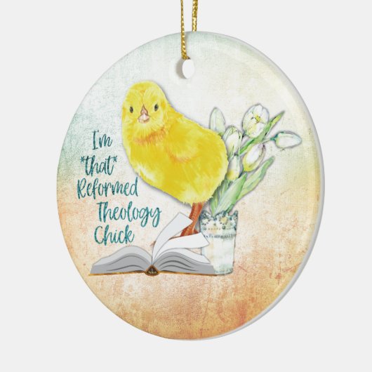 "神学のひよこ"のクリスマスのオーナメント改良しました セラミックオーナメント (左)