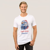 神恵みアメリカイーグル星は赤と青 トライブレンドＴシャツ (正面全面)