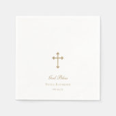 神恵み金ゴールドクロスボーイバプテスマ スタンダードカクテルナプキン (正面)