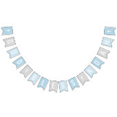 神恵み青と灰色の名前をカスタムするバプテスマ バンティングフラッグ (全)