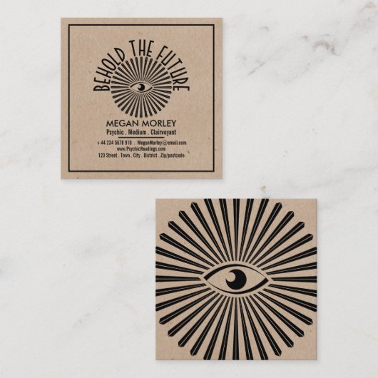 神意の目,サイキック – 中 – 透視 スクエア名刺 (正面/裏面)
