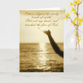 神感動的な飛行詩の顔に触れました カード (黄色い花)