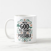 「神感動的によって、万事が可能である」 コーヒーマグカップ (左)