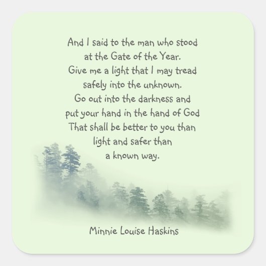 神感動的に手を入れた詩 スクエアシール (正面)