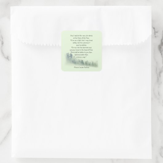 神感動的の御手に詩の引用文 スクエアシール (バッグ)