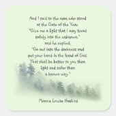 神感動的の御手に詩の引用文 スクエアシール (正面)