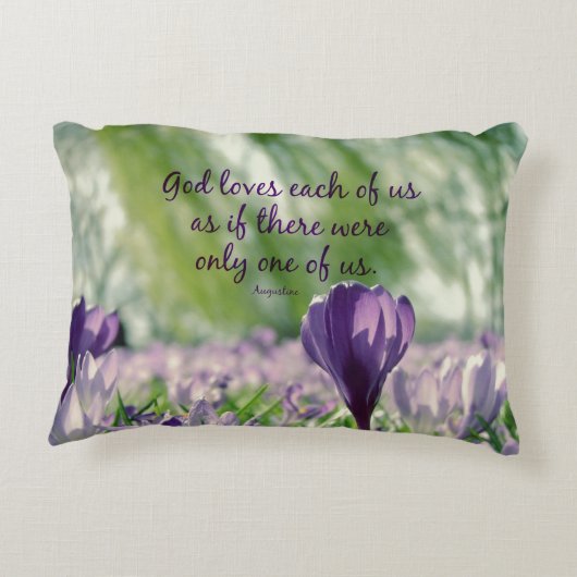 神感動的は私たち一人一人を愛する引用文 アクセントクッション (裏面)