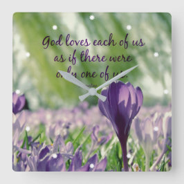 神感動的は私たち一人一人を愛する引用文 スクエア壁時計