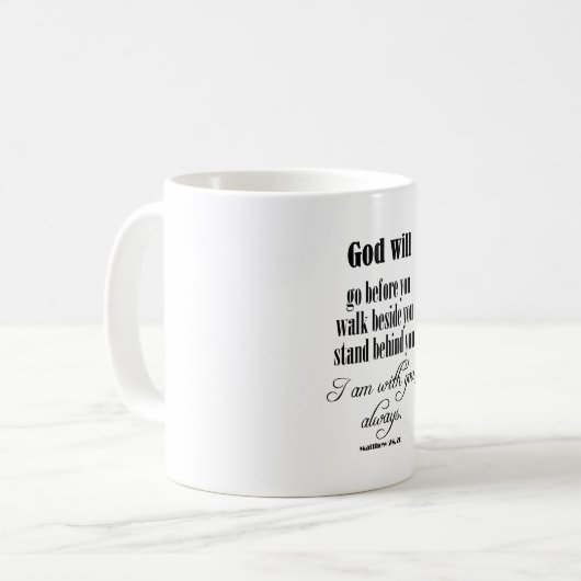 神感動的は聖書の聖句と引用文する コーヒーマグカップ (正面左)