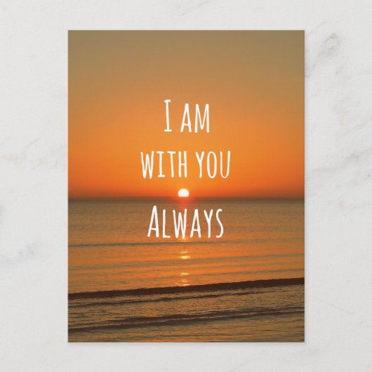 神感動的引用文：聖書の聖句わたしはあなたと共にいる ポストカード (正面)