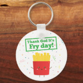 神感謝していそのフライ日キュートなフライフランスのスプン キーホルダー (正面)