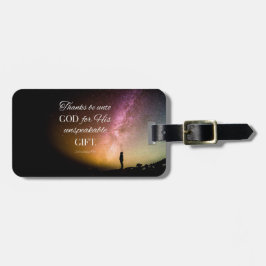 神感謝していに召し上がれ – 2 Cor.9:15 ラゲッジタグ