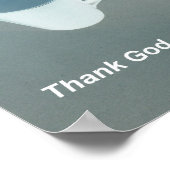 神感謝していのコーヒー白と青 ポスター (角)