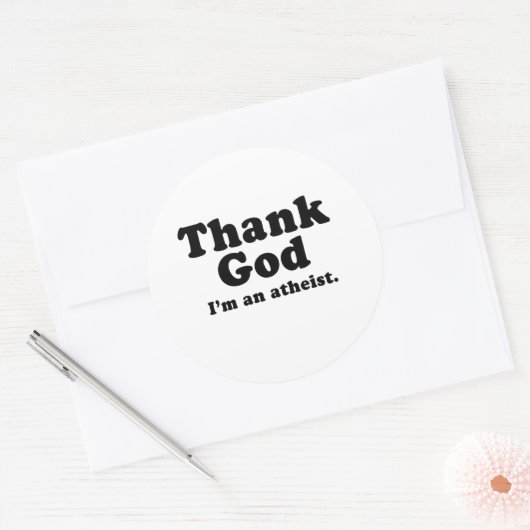 神感謝していは無神論者だ ラウンドシール (封筒)