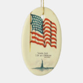 神感謝していイムアンアメリカン国旗のオーナメント セラミックオーナメント (右)