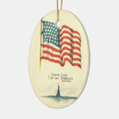 神感謝していイムアンアメリカン国旗のオーナメント セラミックオーナメント (左)