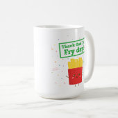 神感謝していフライの日だ！かわいいフライフランスので コーヒーマグカップ (正面右)