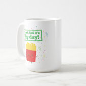 神感謝していフライの日だ!かわいいフライフランスので コーヒーマグカップ (正面左)
