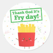 神感謝していフライの日だ！かわいいフライフランスので ラウンドシール (正面)