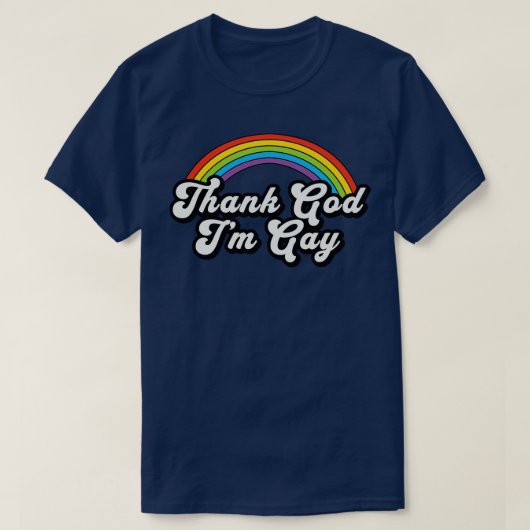神感謝してい私はゲイ Tシャツ (デザイン正面)