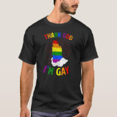 神感謝してい私はゲイLgbtqキリスト教ゲイプライド教会 Tシャツ (正面)