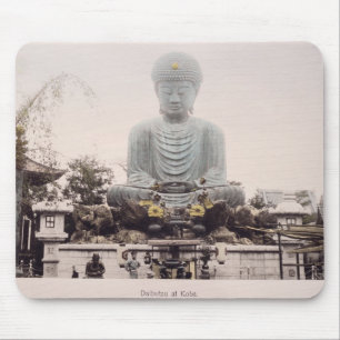神戸のDaibutsu、c.1880 (手によって着色される卵白pr マウスパッド
