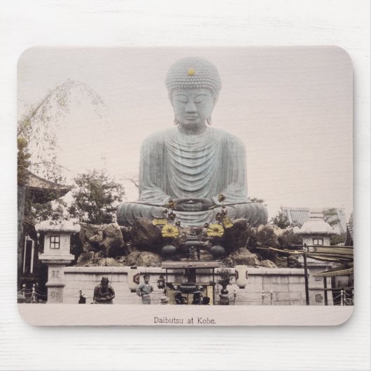 神戸のDaibutsu、c.1880 (手によって着色される卵白pr マウスパッド (正面)