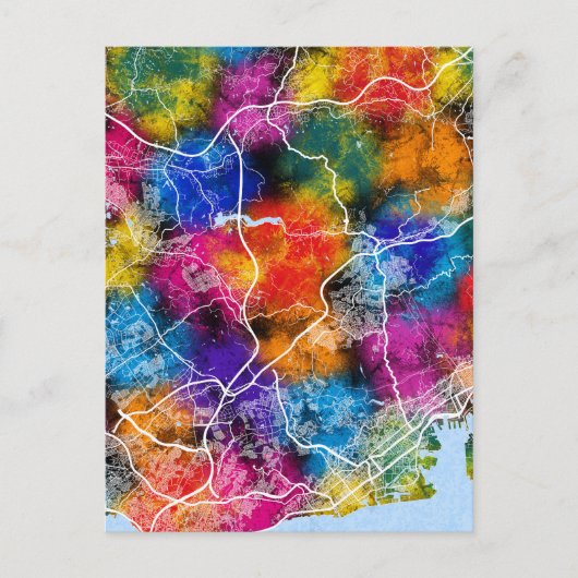 神戸市の地図 ポストカード (正面)