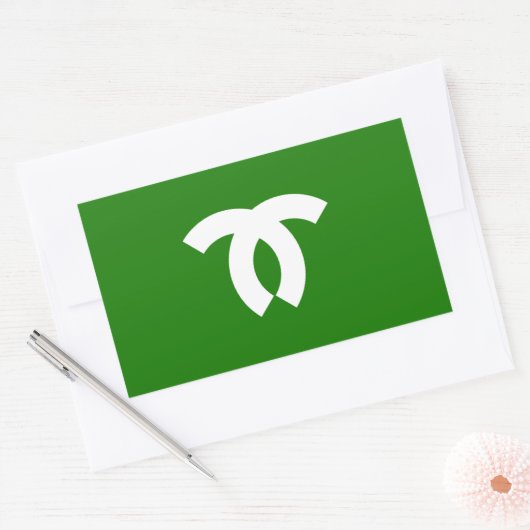 神戸市旗と兵庫県日本のシンボル 長方形シール (封筒)