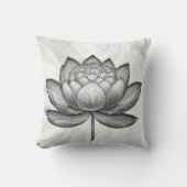 神手描き蓮の花、睡蓮の花 クッション (正面)