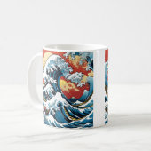神日本の川素晴らし波 コーヒーマグカップ (正面左)